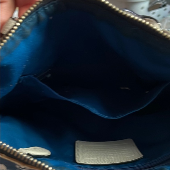 Coach Blue and White Floral Satchel - Picture 4 of 6